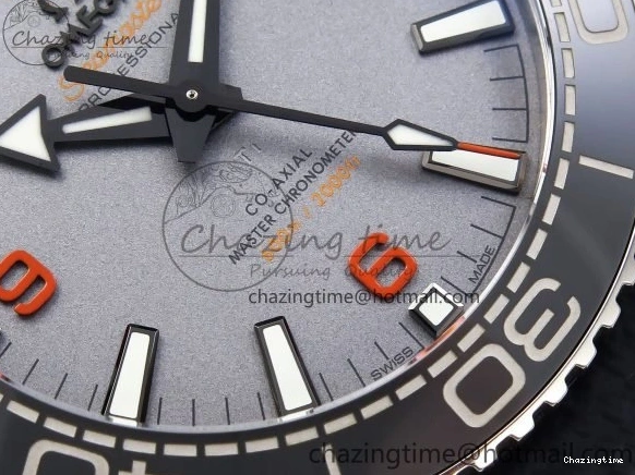 0311 Comfortable Planet Ocean 43.5mm SS VSF 1:1 Best Edition Black Orange Bezel Gray Dial on Nylon Strap A8900 Super Clone V 7730